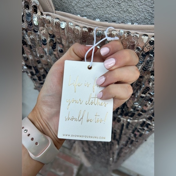 Show Me Your Mumu Eden Midi Dress in Platinum Party Sequins New with Tags! - Picture 10 of 10